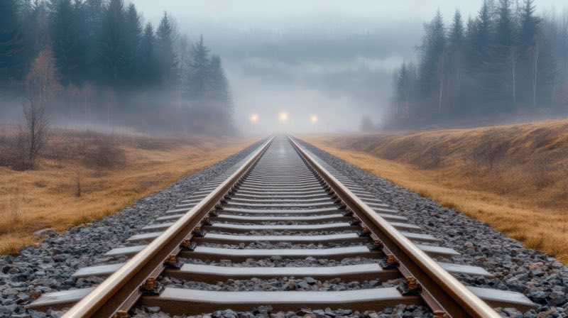 Rail line near residential area